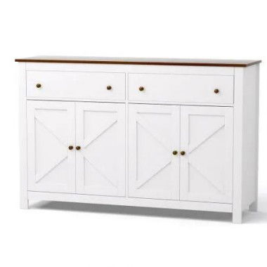 Artiss Buffet Sideboard Storage Cabinet Kitchen Cupboard 2 Drawers 140CM White