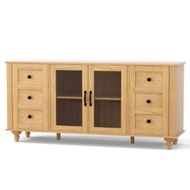 Detailed information about the product Artiss Buffet Sideboard Storage Cabinet Kitchen Cupboard Faux Drawer 150CM Pine