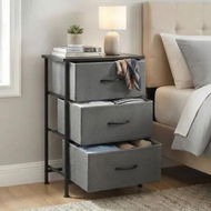 Detailed information about the product Artiss Chest of 3 Drawers Storage Dresser Tallboy Grey
