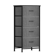 Detailed information about the product Artiss Chest of 4 Drawers Storage Dresser Tallboy Grey