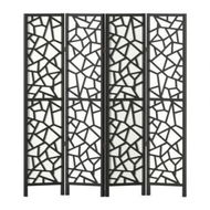 Detailed information about the product Artiss Clover Room Divider Screen Privacy Wood Dividers Stand 4 Panel Black