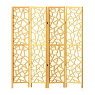 Detailed information about the product Artiss Clover Room Divider Screen Privacy Wood Dividers Stand 4 Panel Natural