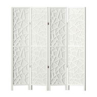 Detailed information about the product Artiss Clover Room Divider Screen Privacy Wood Dividers Stand 4 Panel White