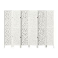 Detailed information about the product Artiss Clover Room Divider Screen Privacy Wood Dividers Stand 6 Panel White