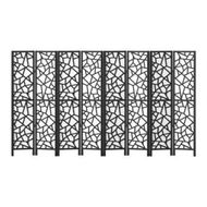 Detailed information about the product Artiss Clover Room Divider Screen Privacy Wood Dividers Stand 8 Panel Black