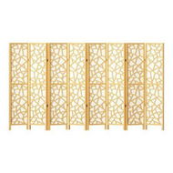 Detailed information about the product Artiss Clover Room Divider Screen Privacy Wood Dividers Stand 8 Panel Natural