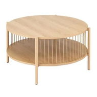 Detailed information about the product Artiss Coffee Table 2-Tier Round Wood