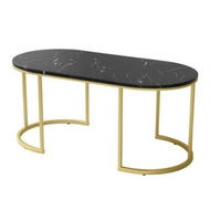 Detailed information about the product Artiss Coffee Table Marble Effect Black