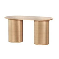 Detailed information about the product Artiss Coffee Table Oval 100CM Pine Samuel