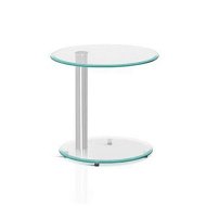Detailed information about the product Artiss Coffee Table Round Tempered Glass Side End Beside Tables Cafe 45cm