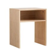 Detailed information about the product Artiss Coffee Table Storage Shelf Fluted Side Pine