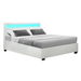 Artiss Cole LED Bed Frame PU Leather Gas Lift Storage - White Queen. Available at Crazy Sales for $314.95