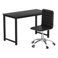 Detailed information about the product Artiss Computer Desk 120cm Executive Office Chairs Set PU Leather Low Back Black
