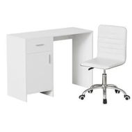 Detailed information about the product Artiss Computer Desk Office Chair Set PU Leather Home Study Table 100cm White