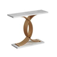 Detailed information about the product Artiss Console Table Marble Effect White&Gold