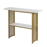 Detailed information about the product Artiss Console Table Marble Effect White&Gold