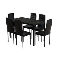 Detailed information about the product Artiss Dining Chairs and Table Dining Set 6 Chair Set Of 7 Black