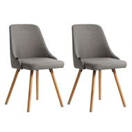 Detailed information about the product Artiss Dining Chairs Set of 2 Fabric Wooden Grey