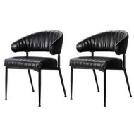 Detailed information about the product Artiss Dining Chairs Set of 2 Leather Hollow Armchair Black