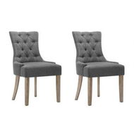 Detailed information about the product Artiss Dining Chairs Set of 2 Linen French Provincial Grey