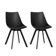 Detailed information about the product Artiss Dining Chairs Set of 2 PU Leather Plastic Metal Black