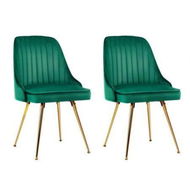 Detailed information about the product Artiss Dining Chairs Set of 2 Velvet Channel Tufted Green