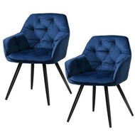 Detailed information about the product Artiss Dining Chairs Set of 2 Velvet Diamond Tufted Armchair Blue