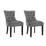 Detailed information about the product Artiss Dining Chairs Set of 2 Velvet French Provincial Grey