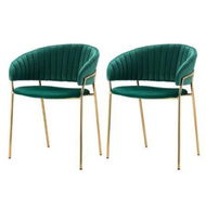 Detailed information about the product Artiss Dining Chairs Set of 2 Velvet Hollow Armchair Green