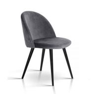 Detailed information about the product Artiss Dining Chairs Set of 2 Velvet Solid Curved Dark Grey