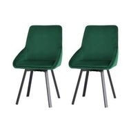 Detailed information about the product Artiss Dining Chairs Set of 2 Velvet Swivel Base Green