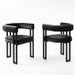 Artiss Dining Chairs Set of 2 Velvet Upholstered Barrel Chairs with Curved Armrests & Back Black. Available at Crazy Sales for $199.95