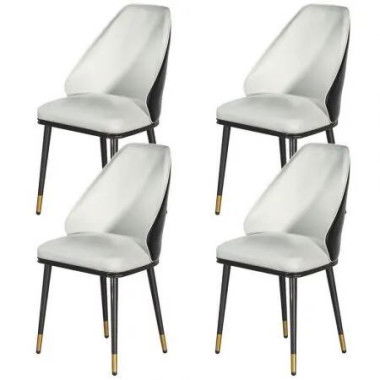 Artiss Dining Chairs Set of 4 Leather Seat Beige and Black
