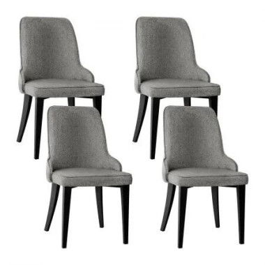 Artiss Dining Chairs Set of 4 Linen Fabric Grey