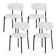 Detailed information about the product Artiss Dining Chairs Set of 4 Sherpa Boucle White