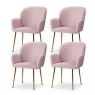 Detailed information about the product Artiss Dining Chairs Set of 4 Velvet Armchair Pink