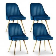 Detailed information about the product Artiss Dining Chairs Set of 4 Velvet Channel Tufted Blue