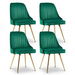 Artiss Dining Chairs Set of 4 Velvet Channel Tufted Green. Available at Crazy Sales for $269.95