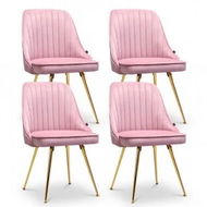 Detailed information about the product Artiss Dining Chairs Set of 4 Velvet Channel Tufted Pink