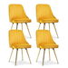 Artiss Dining Chairs Set of 4 Velvet Channel Tufted Yellow. Available at Crazy Sales for $269.95