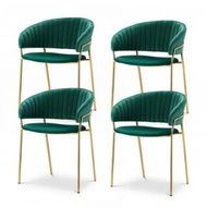 Detailed information about the product Artiss Dining Chairs Set of 4 Velvet Hollow Armchair Green