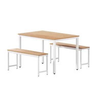 Detailed information about the product Artiss Dining Table and Chairs Set 3PCS Metal Desk Bench Sets Kitchen Furniture