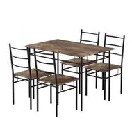 Detailed information about the product Artiss Dining Table and Chairs Set 5PCS Industrial Wooden Metal Desk Walnut