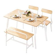 Detailed information about the product Artiss Dining Table and Chairs Set of 4 Bench Kitchen Furniture Natural and White