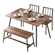 Detailed information about the product Artiss Dining Table and Chairs Set of 4 Bench Kitchen Furniture Rustic Brown