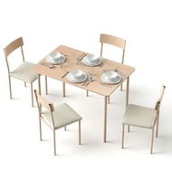 Detailed information about the product Artiss Dining Table and Chairs Set of 5 Compact Kitchen Furniture Natural Beige
