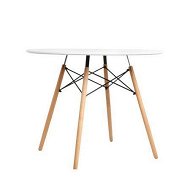 Detailed information about the product Artiss Dining Table Round White 4 Seater 90CM