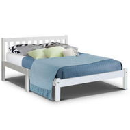 Detailed information about the product Artiss Double Full Size Wooden Bed Frame SOFIE Pine Timber Mattress Base Bedroom