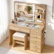 Detailed information about the product Artiss Dressing Table LED Vanity Desk Set Stool Wood