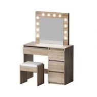 Detailed information about the product Artiss Dressing Table Set Stool 12 Led Bulbs Wood
